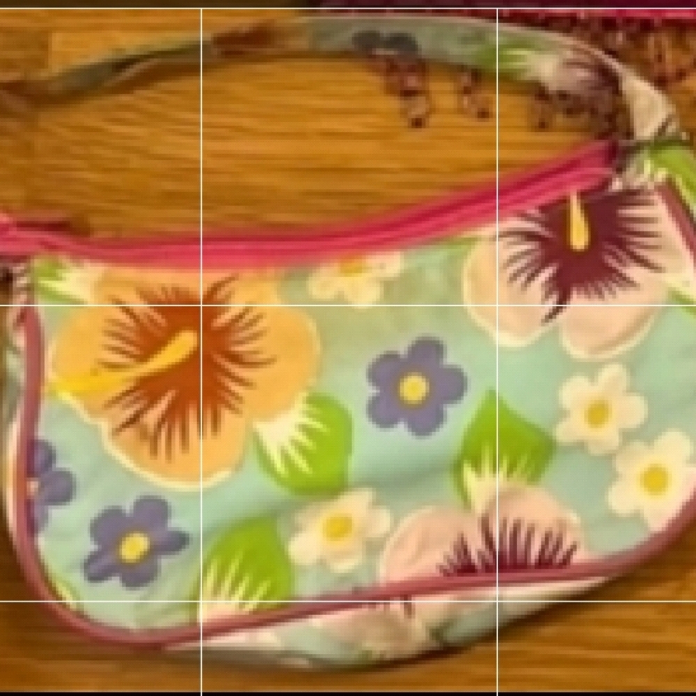 FLORAL Kids Handbag Purse Pocketbook Bag girls in Floral Hibiscus colorf…